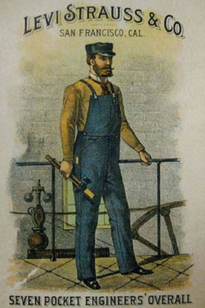 Реклама джинсовых комбинезонов Levi
